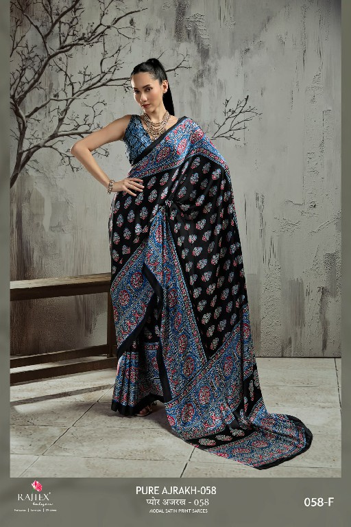 RAJTEX PURE AJRAKH VOL 58 WHOLESALE MODAL SATIN PRINTED CASUAL WEAR SAREES FOR WOMEN ONLINE