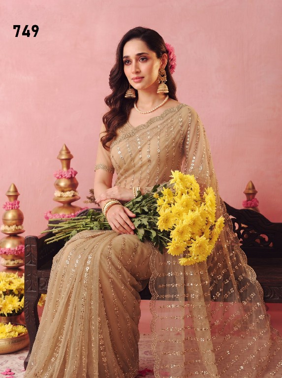 DURGA D.NO 749-733-774-788-787-767 WHOLESALE BEAUTIFUL PARTY WEAR INDIAN SAREES FOR WOMEN SUPPLIER