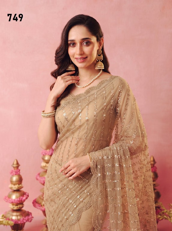 DURGA D.NO 749-733-774-788-787-767 WHOLESALE BEAUTIFUL PARTY WEAR INDIAN SAREES FOR WOMEN SUPPLIER