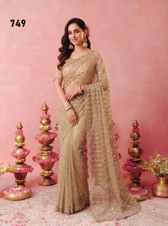 DURGA D.NO 749-733-774-788-787-767 WHOLESALE BEAUTIFUL PARTY WEAR INDIAN SAREES FOR WOMEN SUPPLIER