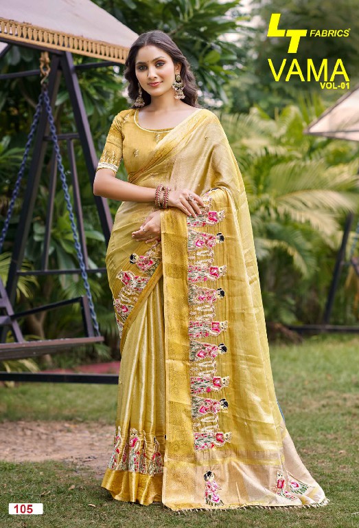 LT FASHION VAMA VOL 1 WHOLESALE KORA SILK WITH WORK PARTY WEAR SAREES FOR WOMEN ONLINE