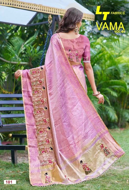 LT FASHION VAMA VOL 1 WHOLESALE KORA SILK WITH WORK PARTY WEAR SAREES FOR WOMEN ONLINE