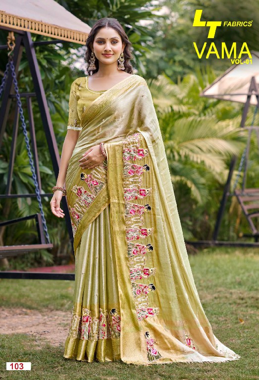 LT FASHION VAMA VOL 1 WHOLESALE KORA SILK WITH WORK PARTY WEAR SAREES FOR WOMEN ONLINE