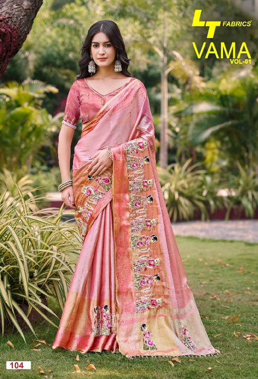 LT FASHION VAMA VOL 1 WHOLESALE KORA SILK WITH WORK PARTY WEAR SAREES FOR WOMEN ONLINE