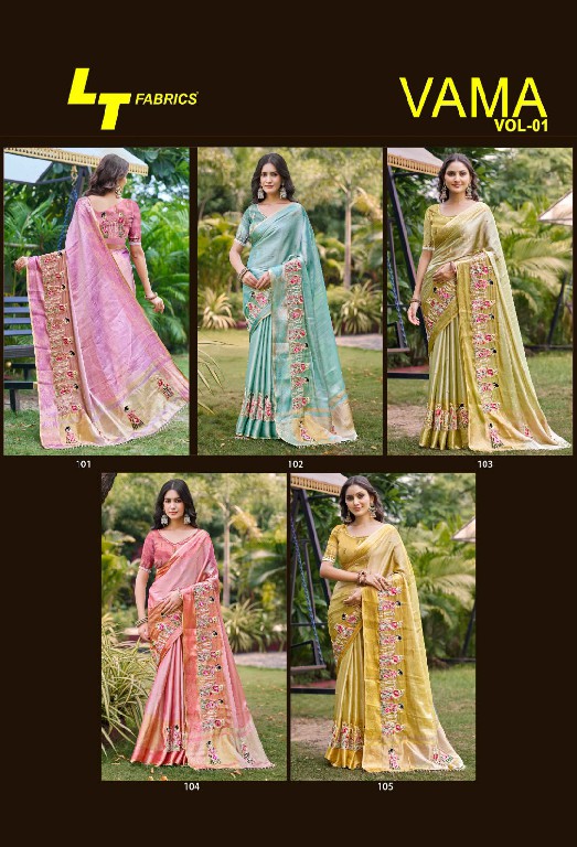 LT FASHION VAMA VOL 1 WHOLESALE KORA SILK WITH WORK PARTY WEAR SAREES FOR WOMEN ONLINE