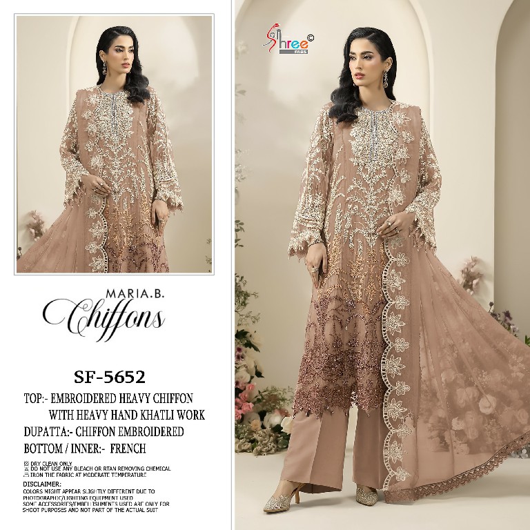 SHREE FABS D.NO 5652 WHOLESALE HEAVY CHIFFON PAKISTANI POPULAR DESIGN UNSTITCH SALWAR SUITS EXPORTER