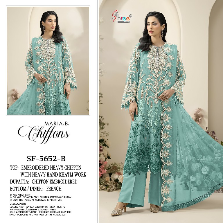 SHREE FABS D.NO 5652 WHOLESALE HEAVY CHIFFON PAKISTANI POPULAR DESIGN UNSTITCH SALWAR SUITS EXPORTER