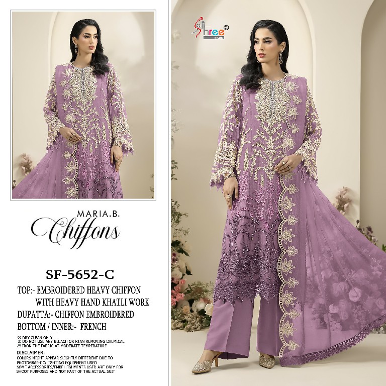 SHREE FABS D.NO 5652 WHOLESALE HEAVY CHIFFON PAKISTANI POPULAR DESIGN UNSTITCH SALWAR SUITS EXPORTER