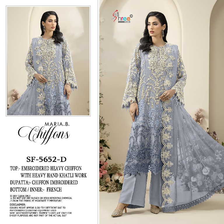 SHREE FABS D.NO 5652 WHOLESALE HEAVY CHIFFON PAKISTANI POPULAR DESIGN UNSTITCH SALWAR SUITS EXPORTER