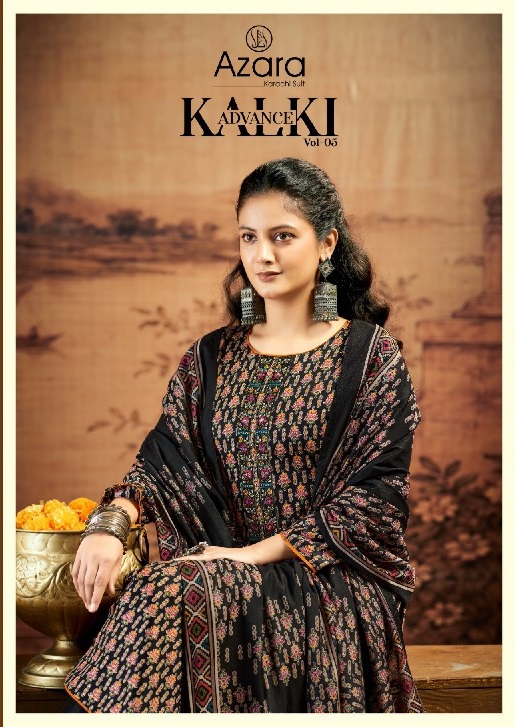 AZARA BY RADHIKA FASHION KALKI ADVANCE VOL 5 WHOLESALE JAAM SATIN WITH WORK UNSTITCH SALWAR SUITS SUPPLIER