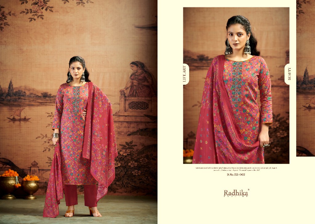 AZARA BY RADHIKA FASHION KALKI ADVANCE VOL 5 WHOLESALE JAAM SATIN WITH WORK UNSTITCH SALWAR SUITS SUPPLIER