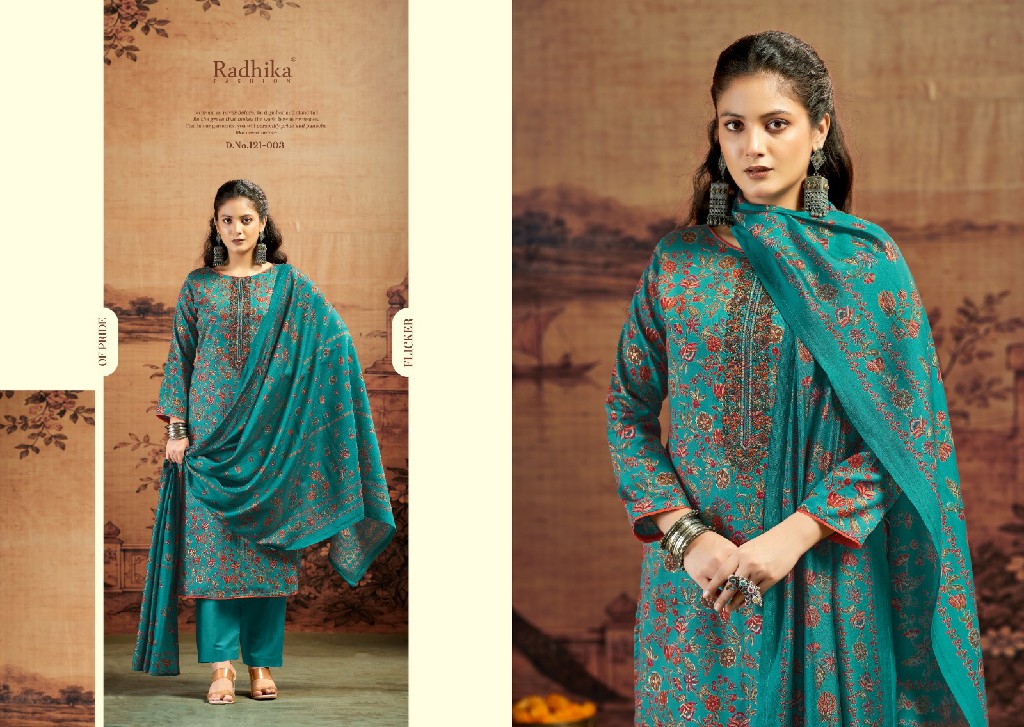 AZARA BY RADHIKA FASHION KALKI ADVANCE VOL 5 WHOLESALE JAAM SATIN WITH WORK UNSTITCH SALWAR SUITS SUPPLIER