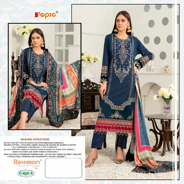 FEPIC ROSEMEEN D.NO 1521 WHOLESALE GEORGETTE EMBROIDERED UNSTITCH SALWAR SUITS FOR EXPORT