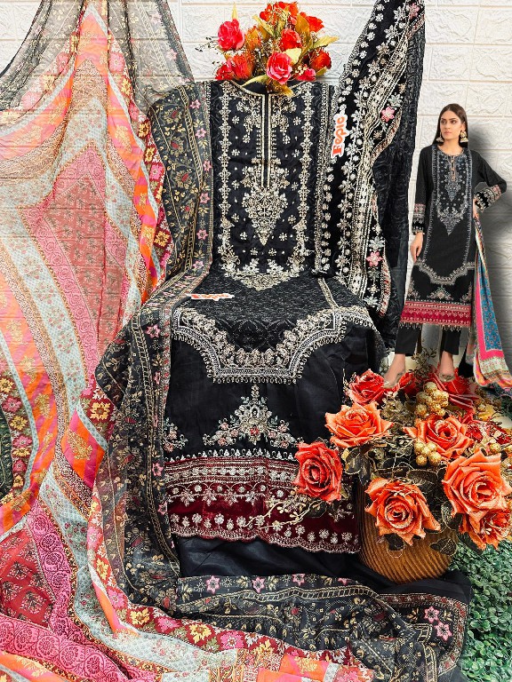 FEPIC ROSEMEEN D.NO 1521 WHOLESALE GEORGETTE EMBROIDERED UNSTITCH SALWAR SUITS FOR EXPORT