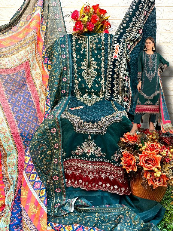 FEPIC ROSEMEEN D.NO 1521 WHOLESALE GEORGETTE EMBROIDERED UNSTITCH SALWAR SUITS FOR EXPORT