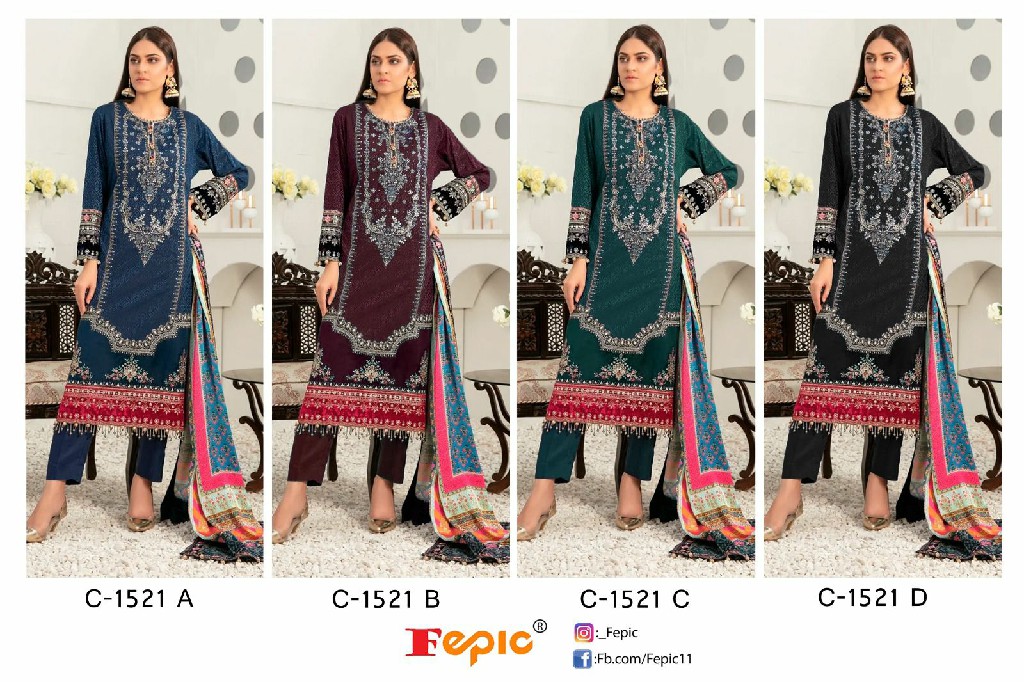 FEPIC ROSEMEEN D.NO 1521 WHOLESALE GEORGETTE EMBROIDERED UNSTITCH SALWAR SUITS FOR EXPORT