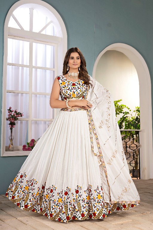 DVD D.NO 5127 WHOLESALE CHINON SILK ELEGANCE DESIGNER LEHENGA CHOLI FOR EXPORT