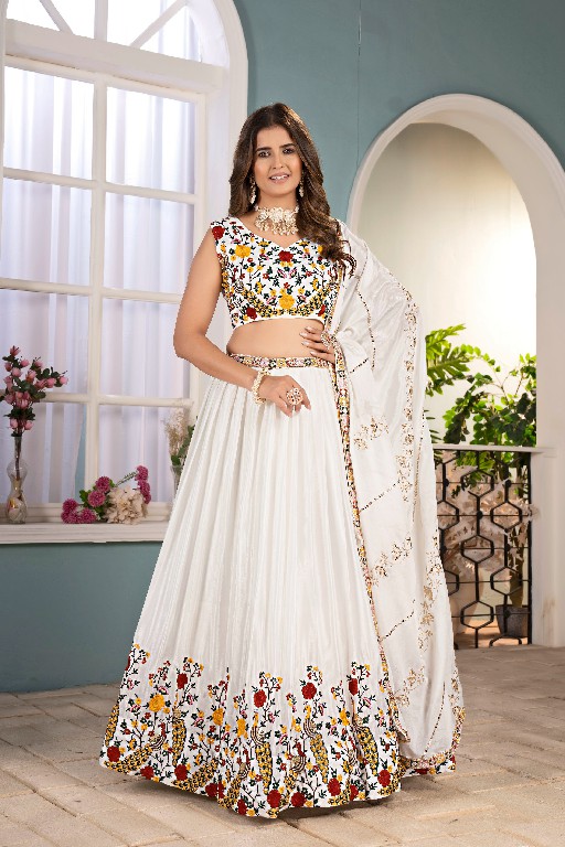DVD D.NO 5127 WHOLESALE CHINON SILK ELEGANCE DESIGNER LEHENGA CHOLI FOR EXPORT
