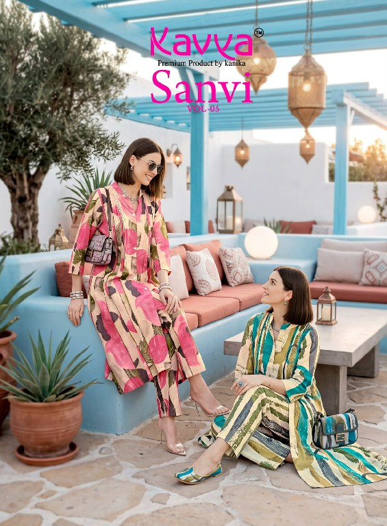 KAVYA SANVI VOL 5 WHOLESALE COTTON FLEX FULL STITCH ELEGANT A LINE CORD SET FOR EXPORT