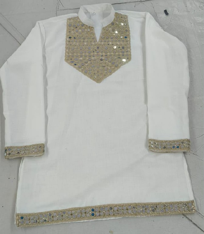 TEXTILEDEAL LAUNCH READYMADE COTTON MIRROR WORK NAVRATRI SHORT KURTA FOR MEN ONLINE