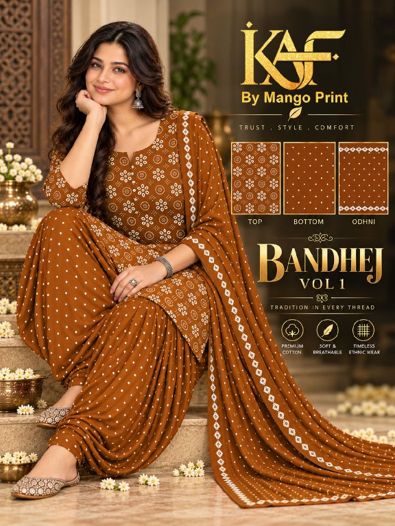 KAF BANDHEJ VOL 1 WHOLESALE COTTON PRINTED DAILY WEAR DRESS MATERIAL ONLINE
