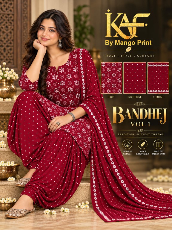 KAF BANDHEJ VOL 1 WHOLESALE COTTON PRINTED DAILY WEAR DRESS MATERIAL ONLINE
