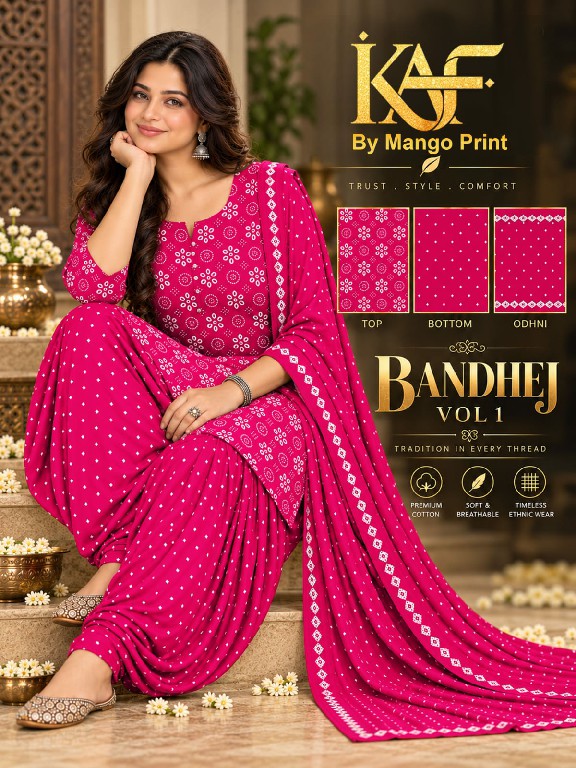 KAF BANDHEJ VOL 1 WHOLESALE COTTON PRINTED DAILY WEAR DRESS MATERIAL ONLINE