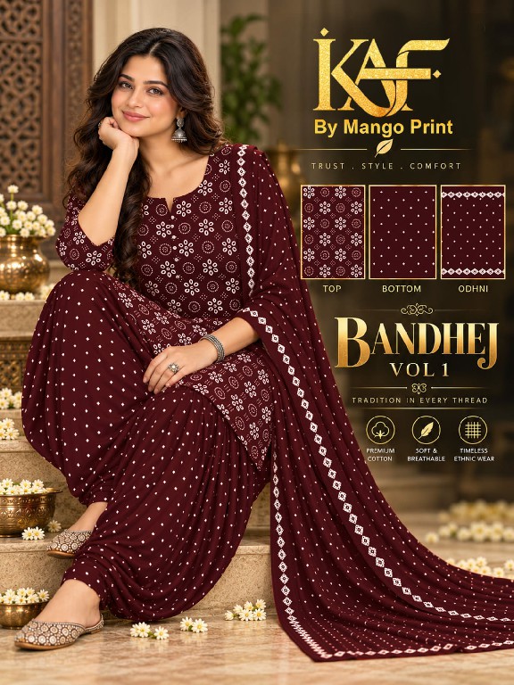 KAF BANDHEJ VOL 1 WHOLESALE COTTON PRINTED DAILY WEAR DRESS MATERIAL ONLINE
