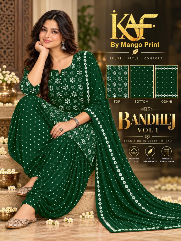 KAF BANDHEJ VOL 1 WHOLESALE COTTON PRINTED DAILY WEAR DRESS MATERIAL ONLINE