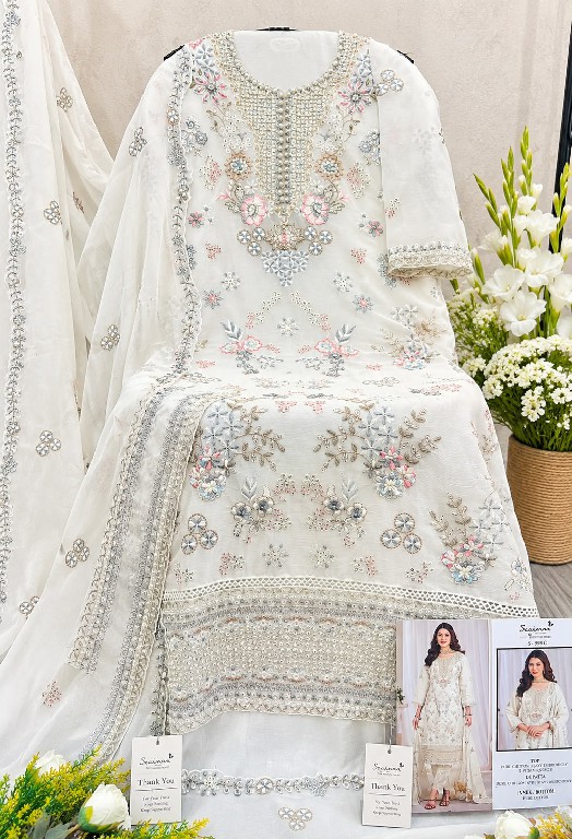 SERINE D.NO 998 WHOLESALE PURE CHIFFON SILK PAKISTANI HIT DESIGN UNSTITCH SALWAR SUITS EXPORTER