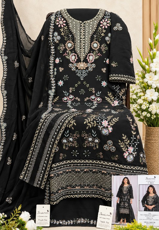 SERINE D.NO 998 WHOLESALE PURE CHIFFON SILK PAKISTANI HIT DESIGN UNSTITCH SALWAR SUITS EXPORTER