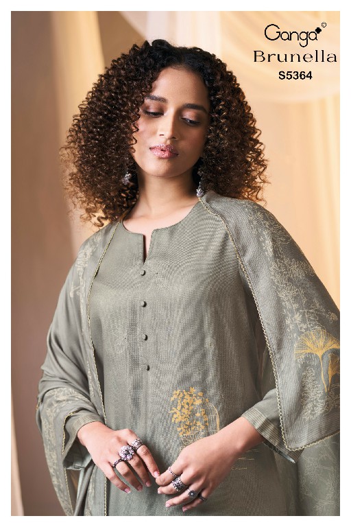 GANGA BRUNELLA S5364 WHOLESALE PURE WOOL PASHMINA WINTER WEAR UNSTITCH SALWAR SUITS SUPPLIER