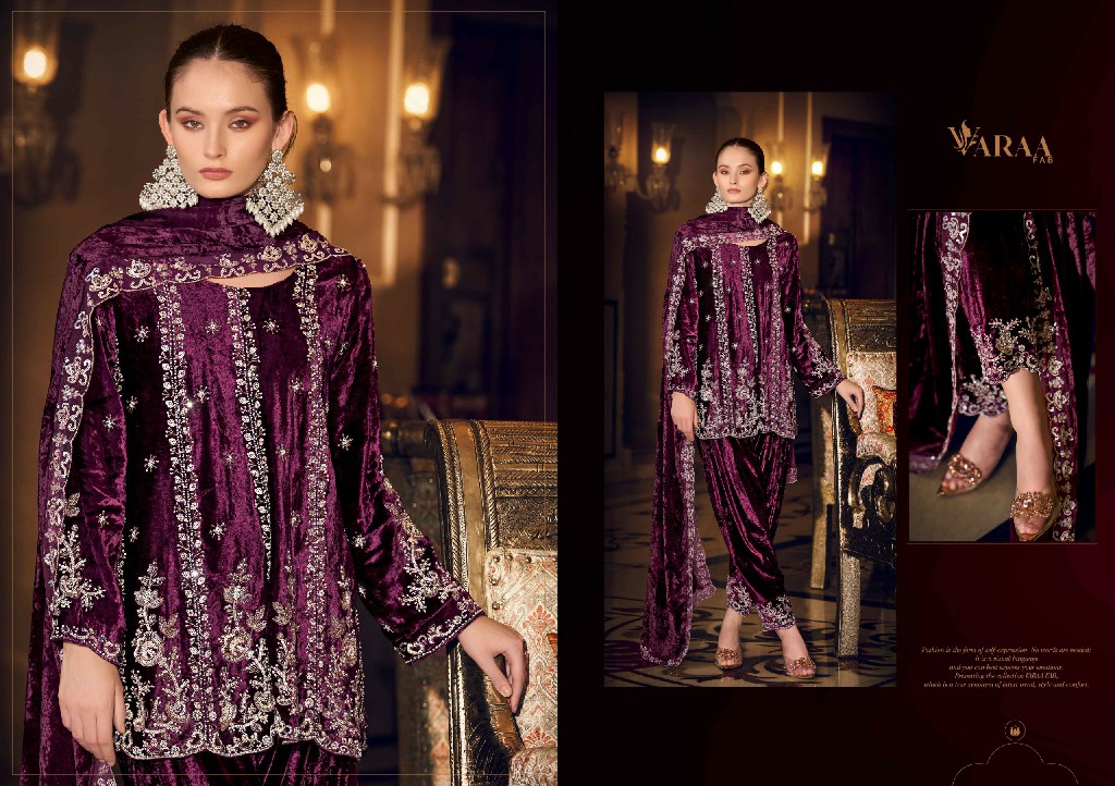 VARAA FAB GUL-E-GULZAR VOL 2 WHOLESALE VISCOSE VELVET WINTER AMAZING DESIGN UNSTITCH SALWAR SUITS EXPORTER