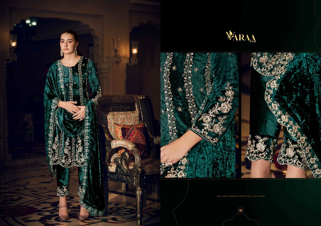 VARAA FAB GUL-E-GULZAR VOL 2 WHOLESALE VISCOSE VELVET WINTER AMAZING DESIGN UNSTITCH SALWAR SUITS EXPORTER