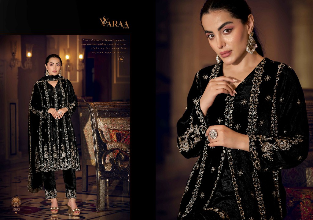 VARAA FAB GUL-E-GULZAR VOL 2 WHOLESALE VISCOSE VELVET WINTER AMAZING DESIGN UNSTITCH SALWAR SUITS EXPORTER