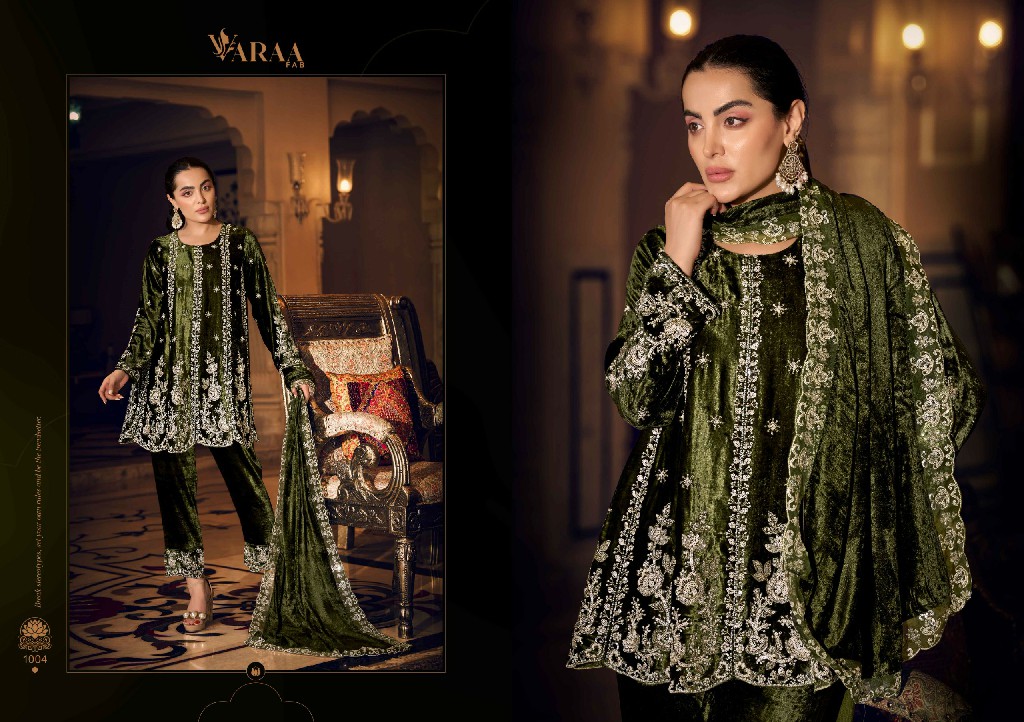 VARAA FAB GUL-E-GULZAR VOL 2 WHOLESALE VISCOSE VELVET WINTER AMAZING DESIGN UNSTITCH SALWAR SUITS EXPORTER