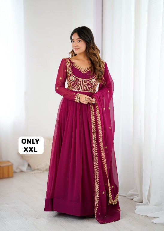 SP SERIES D.NO SP-57 WHOLESALE READYMADE FAUX GEORGETTE BOUTIQUE ETHNIC STYLE GOWN PANT WITH DUPATTA EXPORTER