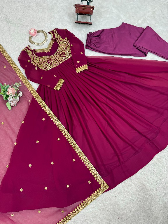 SP SERIES D.NO SP-57 WHOLESALE READYMADE FAUX GEORGETTE BOUTIQUE ETHNIC STYLE GOWN PANT WITH DUPATTA EXPORTER