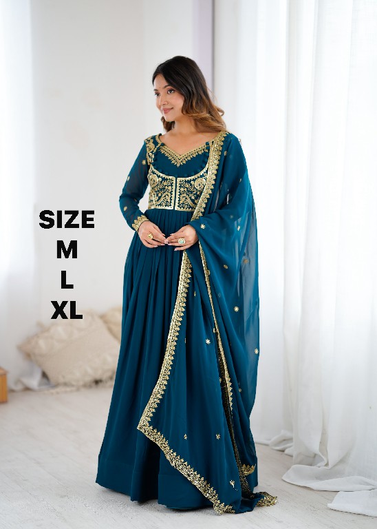SP SERIES D.NO SP-57 WHOLESALE READYMADE FAUX GEORGETTE BOUTIQUE ETHNIC STYLE GOWN PANT WITH DUPATTA EXPORTER