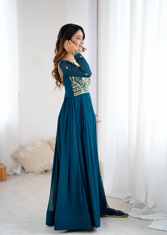 SP SERIES D.NO SP-57 WHOLESALE READYMADE FAUX GEORGETTE BOUTIQUE ETHNIC STYLE GOWN PANT WITH DUPATTA EXPORTER