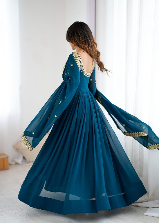 SP SERIES D.NO SP-57 WHOLESALE READYMADE FAUX GEORGETTE BOUTIQUE ETHNIC STYLE GOWN PANT WITH DUPATTA EXPORTER