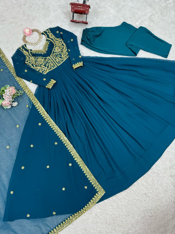 SP SERIES D.NO SP-57 WHOLESALE READYMADE FAUX GEORGETTE BOUTIQUE ETHNIC STYLE GOWN PANT WITH DUPATTA EXPORTER