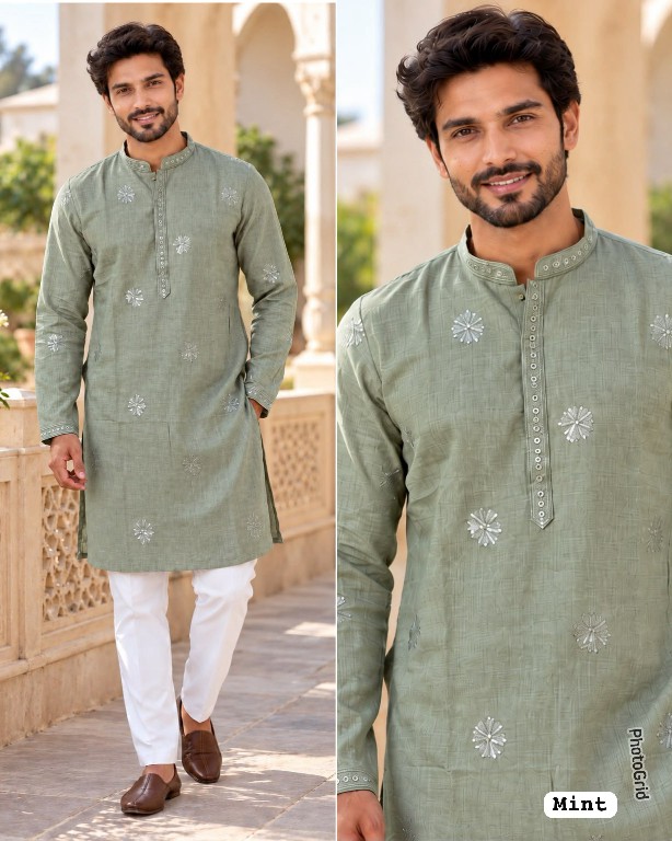 TEXTILEDEAL GRAND UTSAV 5.0 WHOLESALE READYMADE PREMIUM LINEN ETHNIC WEAR KURTA PYJAMA FOR MEN ONLINE