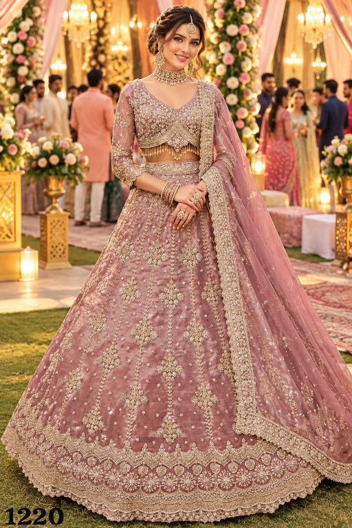 MRUDANGI KAVERI WHOLESALE REAL SALSA FULL HEAVY BEADS WORK PARTY WEAR LEHENGA CHOLI FOR EXPORT