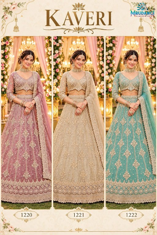 MRUDANGI KAVERI WHOLESALE REAL SALSA FULL HEAVY BEADS WORK PARTY WEAR LEHENGA CHOLI FOR EXPORT