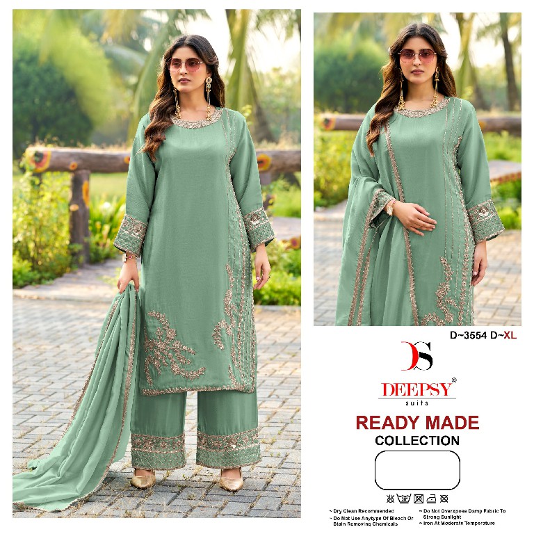DEEPSY D.NO 3554 WHOLESALE READYMADE VISCOSE TISSUE SILK PAKISTANI LONG 3 PCS SUITS SUPPLIER