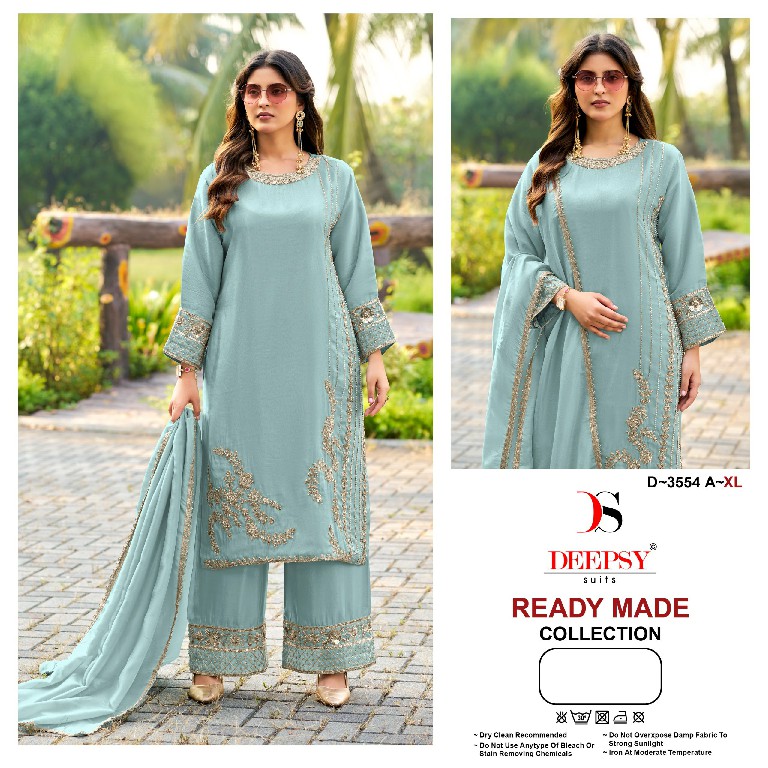 DEEPSY D.NO 3554 WHOLESALE READYMADE VISCOSE TISSUE SILK PAKISTANI LONG 3 PCS SUITS SUPPLIER