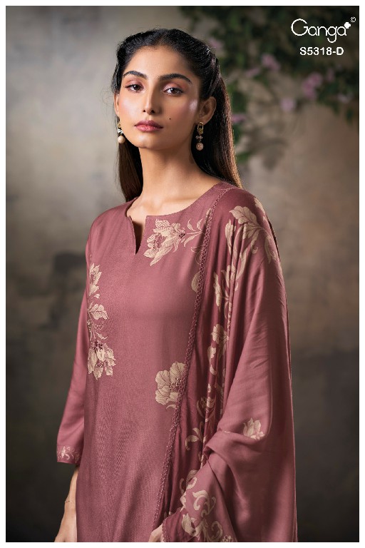 GANGA ESHNIKA S5318 WHOLESALE PURE WOOL PASHMINA WINTER PRETTY LOOK UNSTITCH SALWAR SUITS SUPPLIER