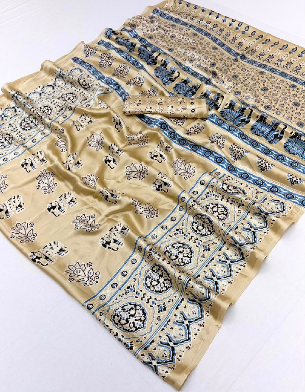 RAJTEX PURE AJRAKH VOL 51 WHOLESALE MODAL SATIN AJRAKH PRINT STYLISH LOOK INDIAN SAREES FOR WOMEN EXPORTER