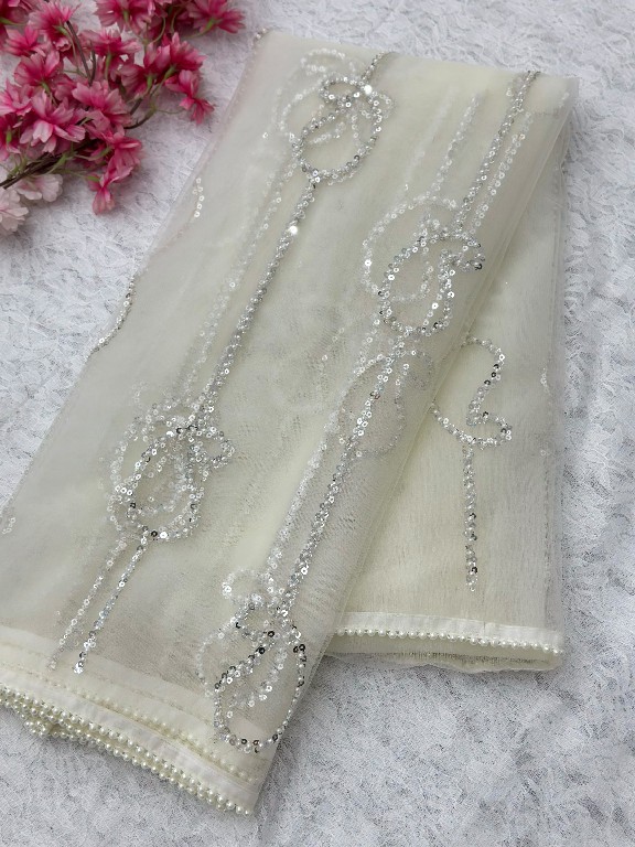 DVD D.NO 5196 WHOLESALE NET FABRIC DESIGNER HAND WORK SAREES FOR WOMEN SUPPLIER